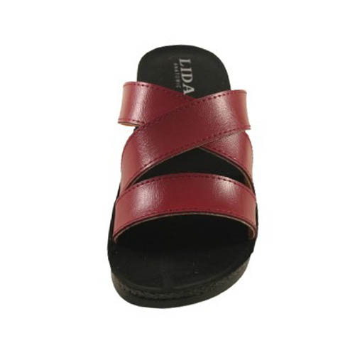 women's summer slippers in burgundy color wholesale