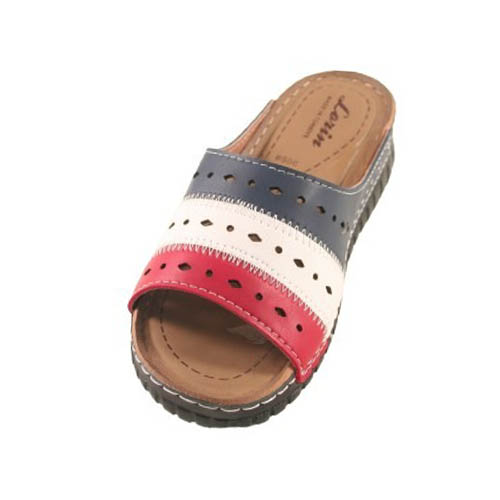 women's slippers wholesale, color blue red and white
