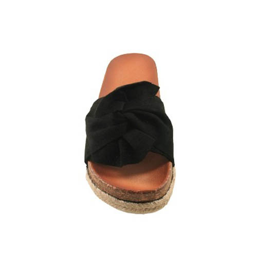 γυναικείες παντόφλες ανατομικές σε μαύρο χρώμα, γυναικείες ιταλικές παντόφλες εσπαντρίγιες, χονδρική πώληση