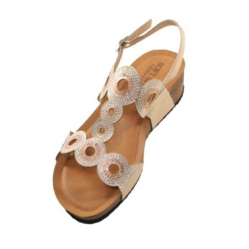 women's sandals gold with rhinestones, italian, wholesale
