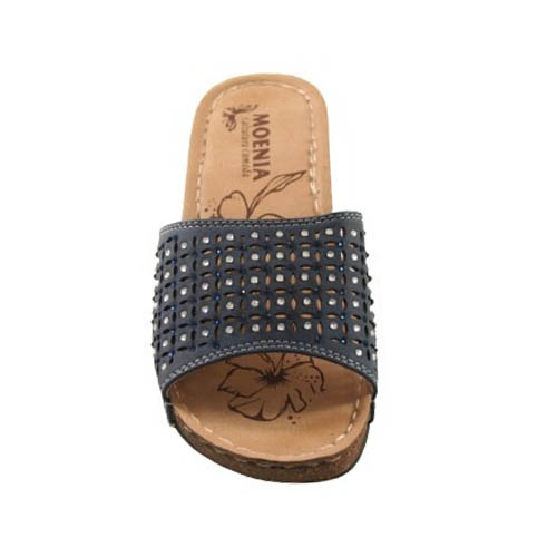 Women's Italian summer slippers, in black color, with a band decorated with shiny rhinestones. wholesale lida.com.gr, Monastiriou 147